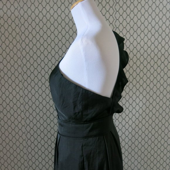 BCBGeneration Pleated Ruffle Strap One Shoulder Black Dress - Size 4 - Picture 5 of 6